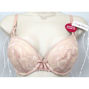 VS Bombshell Inspired Adds 2 Cups Ultimate Pushup Bra 36B Nude Lace